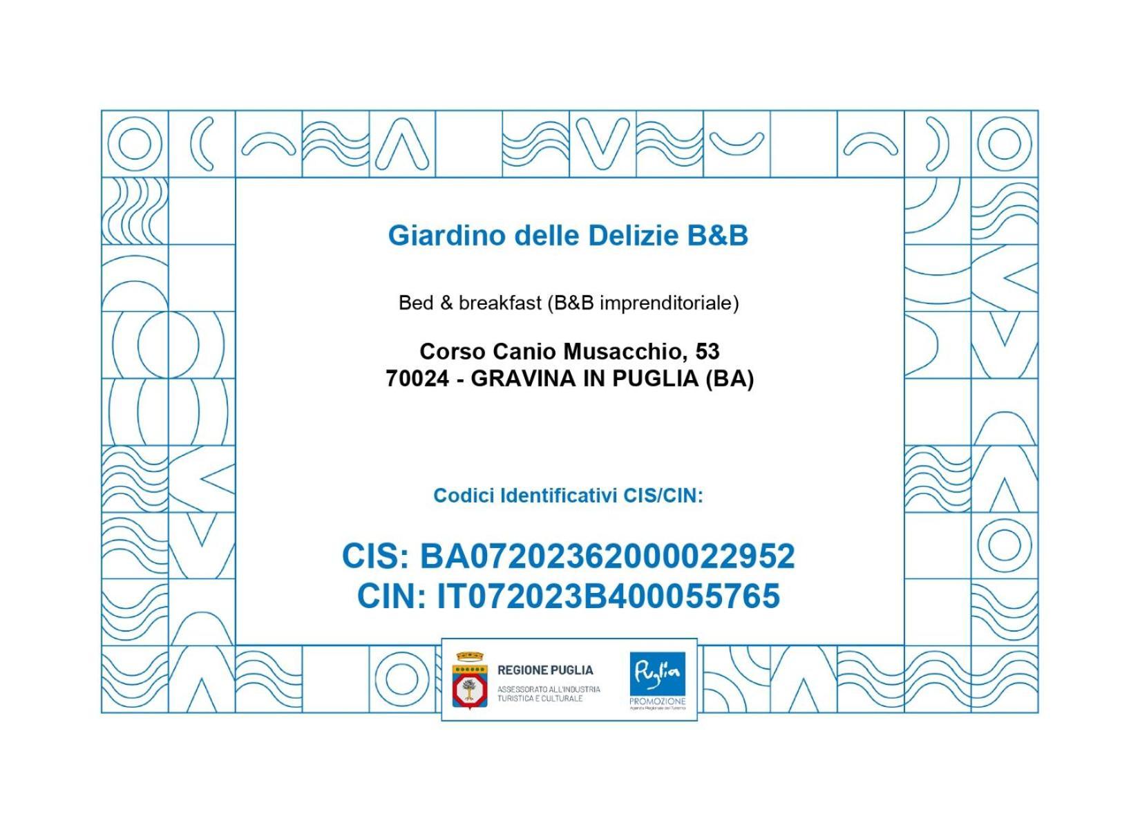 גרבינה אין פוליה B&B Giardino Delle Delizie מראה חיצוני תמונה